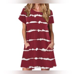 TOPUUTP Women's Dress Casual Loose Tee Short Sleeves Flowy Pockets size small